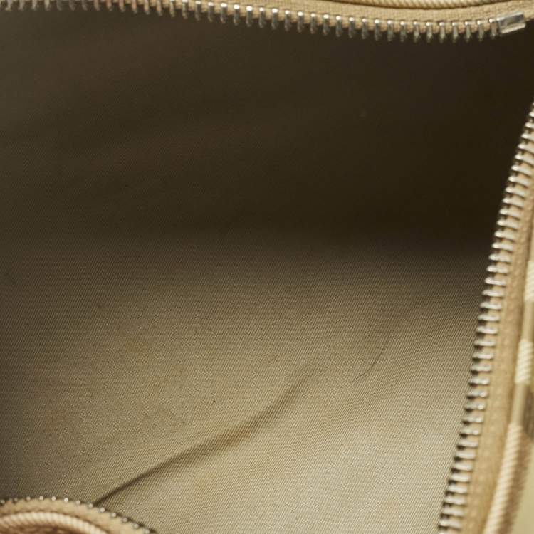 Pre Owned Burberry Pink/Beige House Check Nylon and Leather Barrel Bag