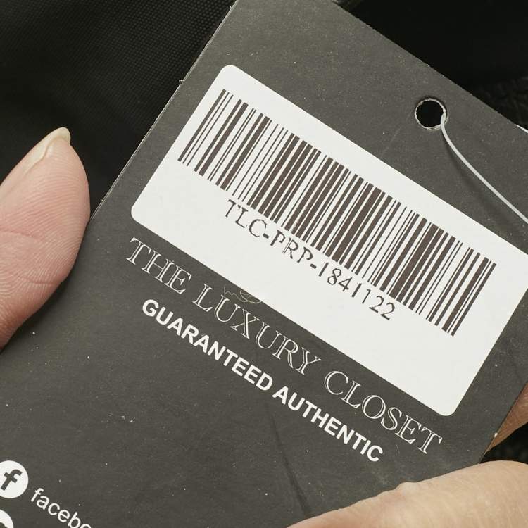 Pre Owned Burberry Black Leather and Nylon Logo Hobo