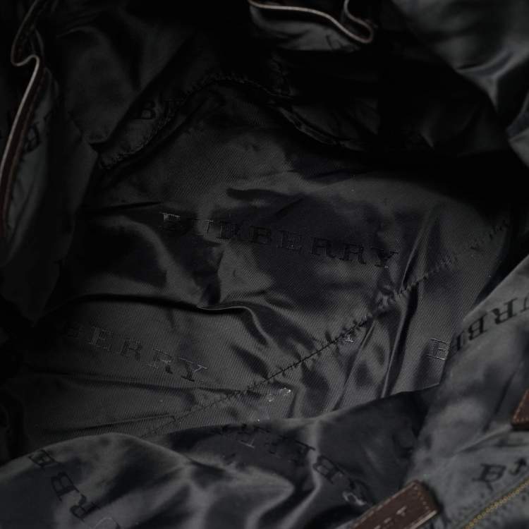 Pre Owned Burberry Choco Brown Leather Mega Studs Nickie Tote