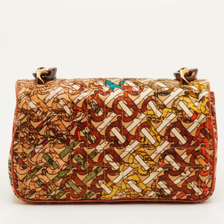 مملوكة مسبقًا Burberry Multicolor Satin and Leather Small Lola Shoulder Bag