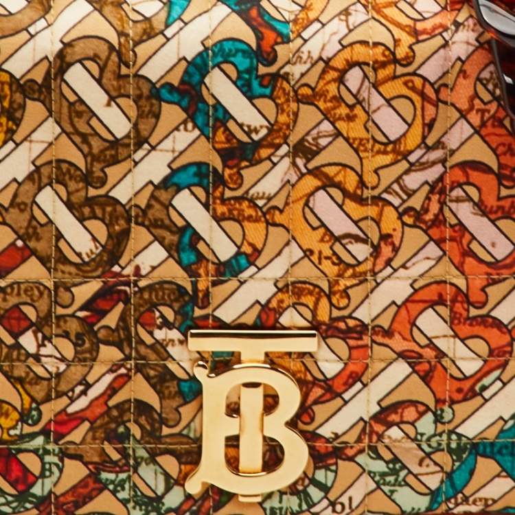 مملوكة مسبقًا Burberry Multicolor Satin and Leather Small Lola Shoulder Bag