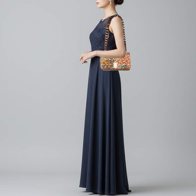 مملوكة مسبقًا Burberry Multicolor Satin and Leather Small Lola Shoulder Bag