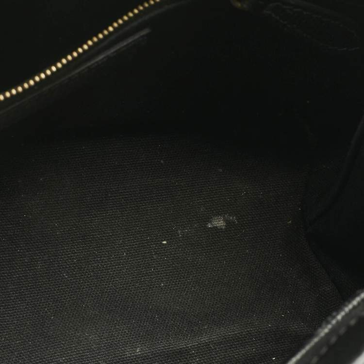 Pre Owned Burberry White/Black Leather and House Check Fabric Small Brogues Banner Tote