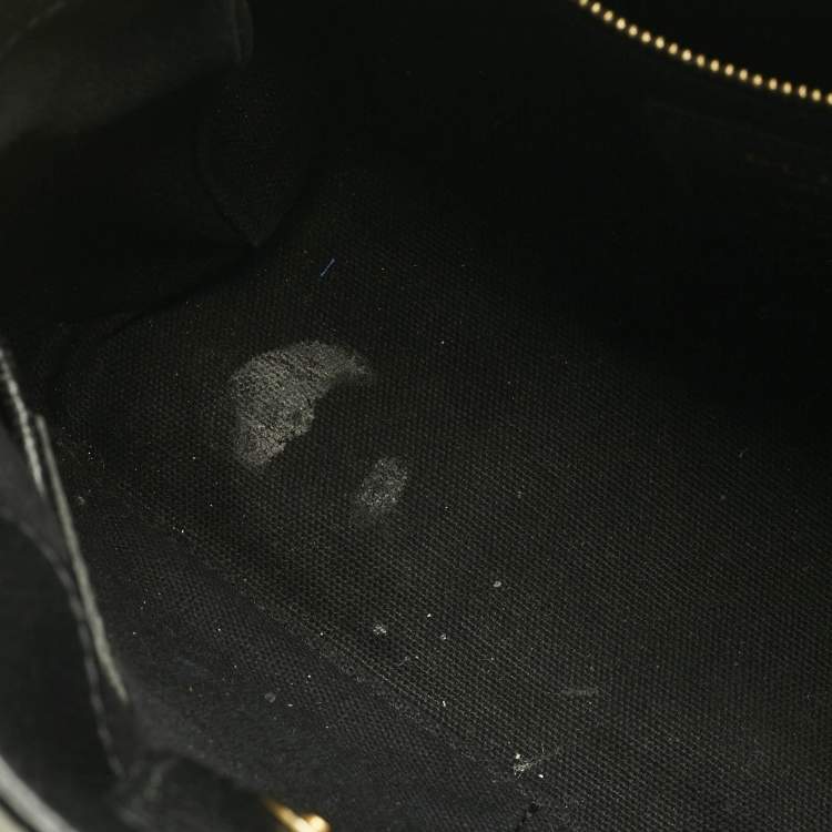 Pre Owned Burberry White/Black Leather and House Check Fabric Small Brogues Banner Tote