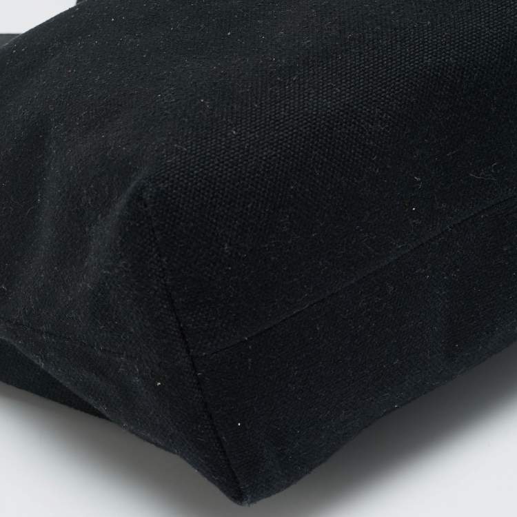 Pre Owned Burberry Black Canvas and Leather Eyelet Tote