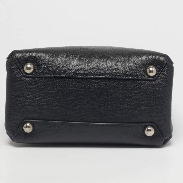 Pre Owned Burberry Black Leather Mini Banner Tote