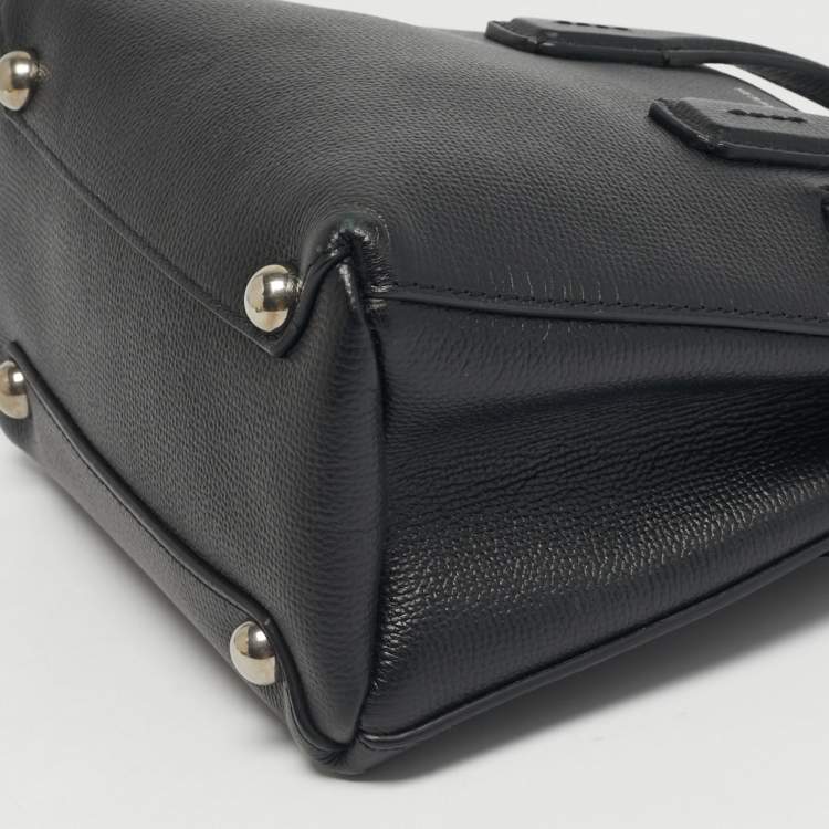 Pre Owned Burberry Black Leather Mini Banner Tote