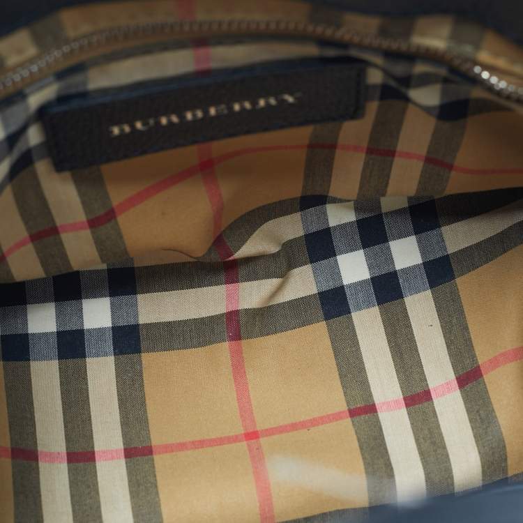 Pre Owned Burberry Black Leather Mini Banner Tote