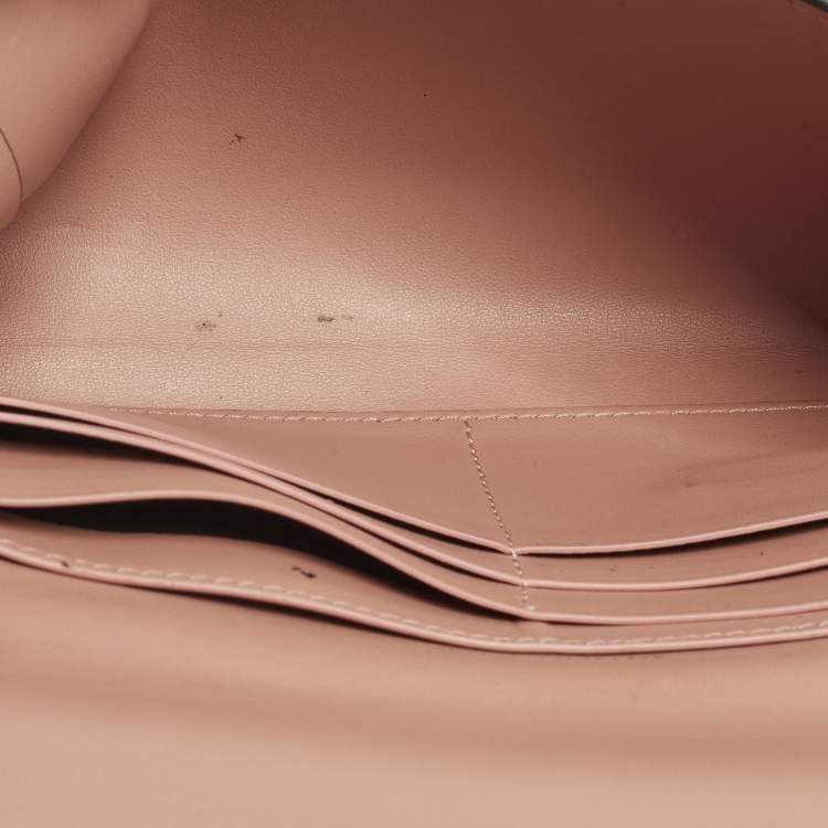 Pre Owned Burberry Teal Blue Leather Flap Continental Wallet