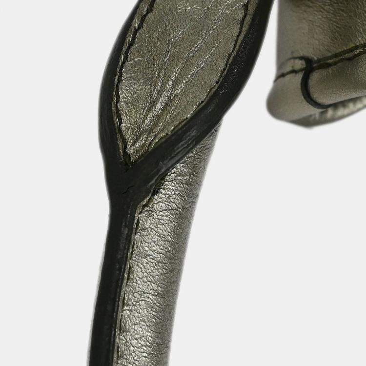 Pre Owned Burberry Beige Gold House Check Handbag