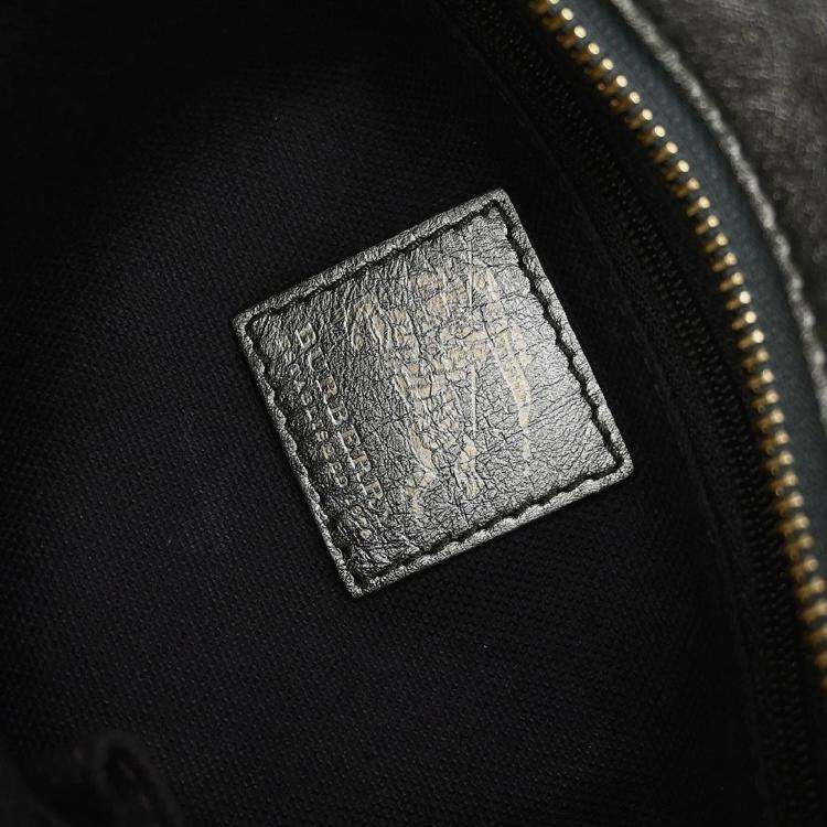 Pre Owned Burberry Beige Gold House Check Handbag