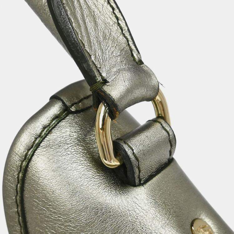 Pre Owned Burberry Beige Gold House Check Handbag