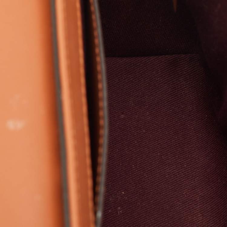 Pre Owned Burberry Note Beige/Brown Check Leather Flap Shoulder Bag