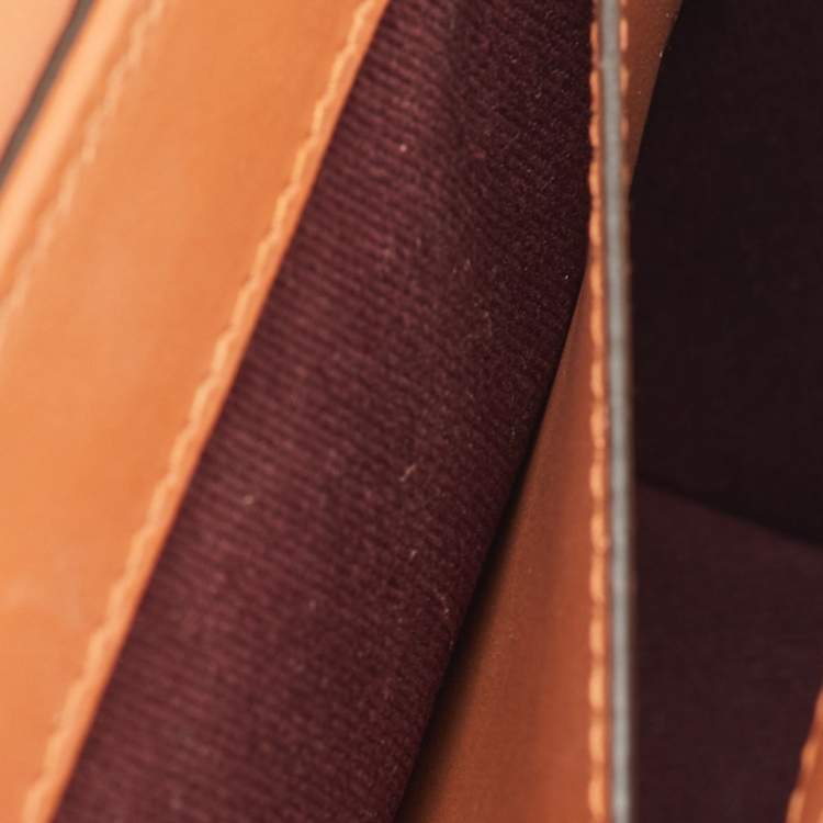 Pre Owned Burberry Note Beige/Brown Check Leather Flap Shoulder Bag