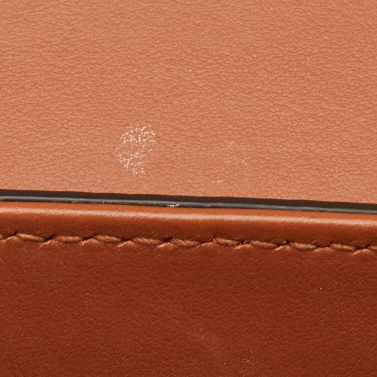 Pre Owned Burberry Note Beige/Brown Check Leather Flap Shoulder Bag