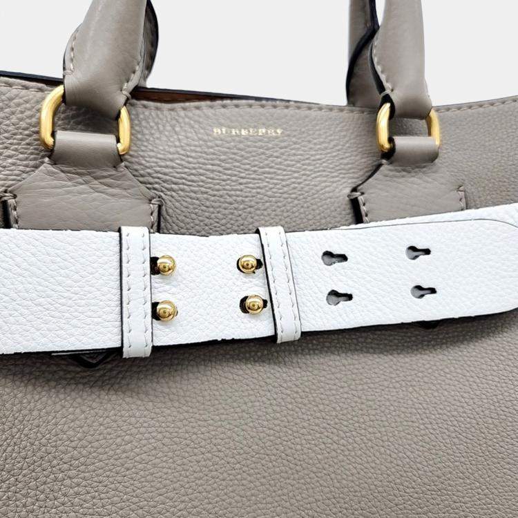 Pre Owned Burberry Leather Beige Belt Bag Medium