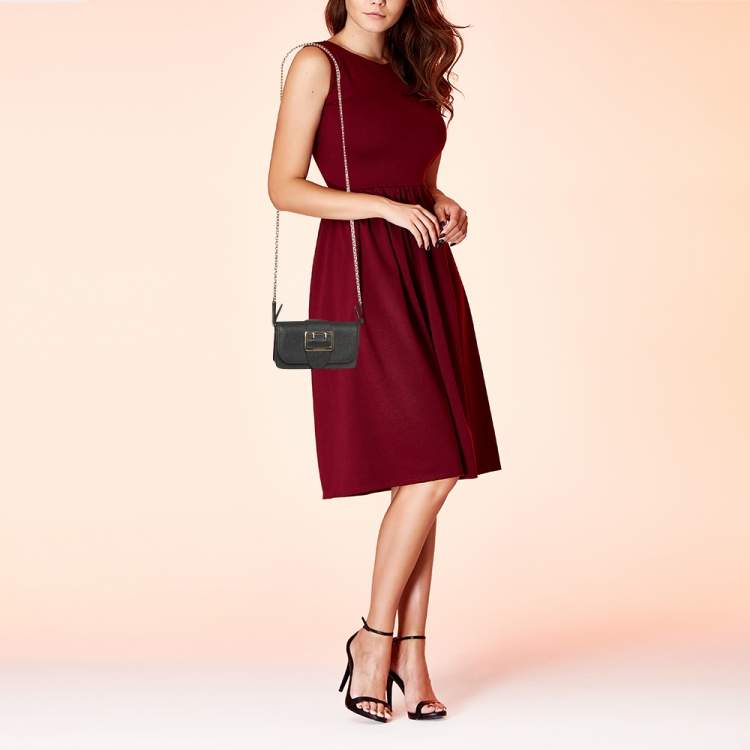 Pre Owned Burberry Medley Black Leather Crossbody Bag