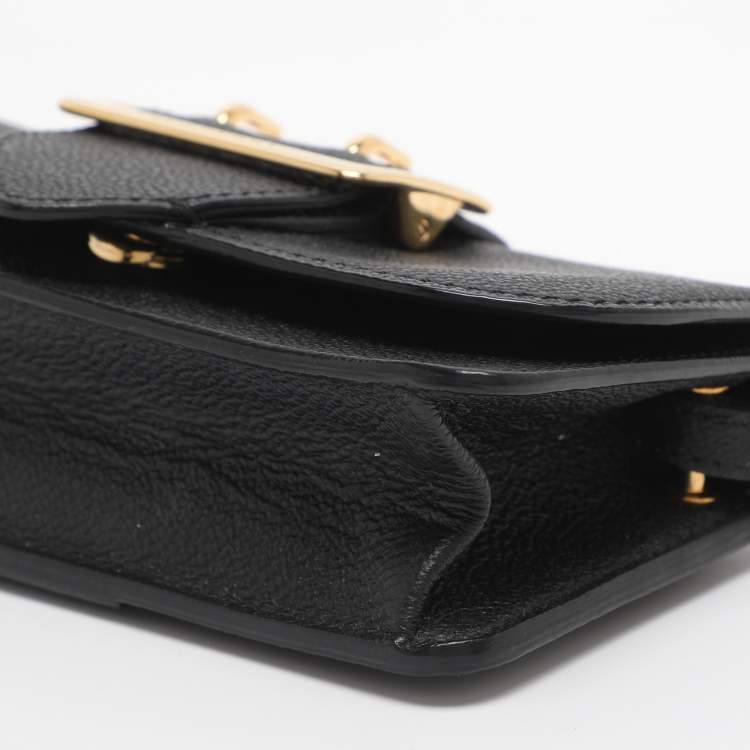 Pre Owned Burberry Medley Black Leather Crossbody Bag