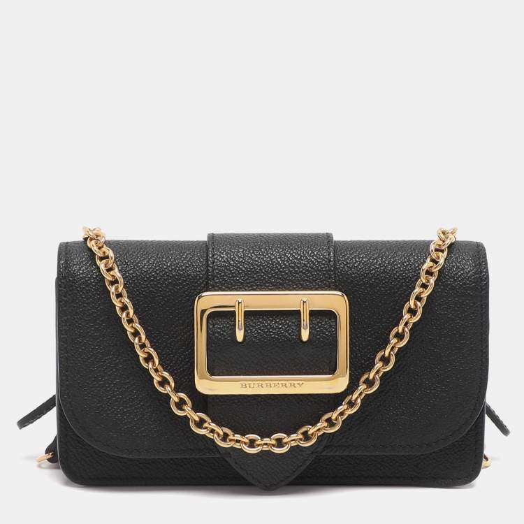 Pre Owned Burberry Medley Black Leather Crossbody Bag