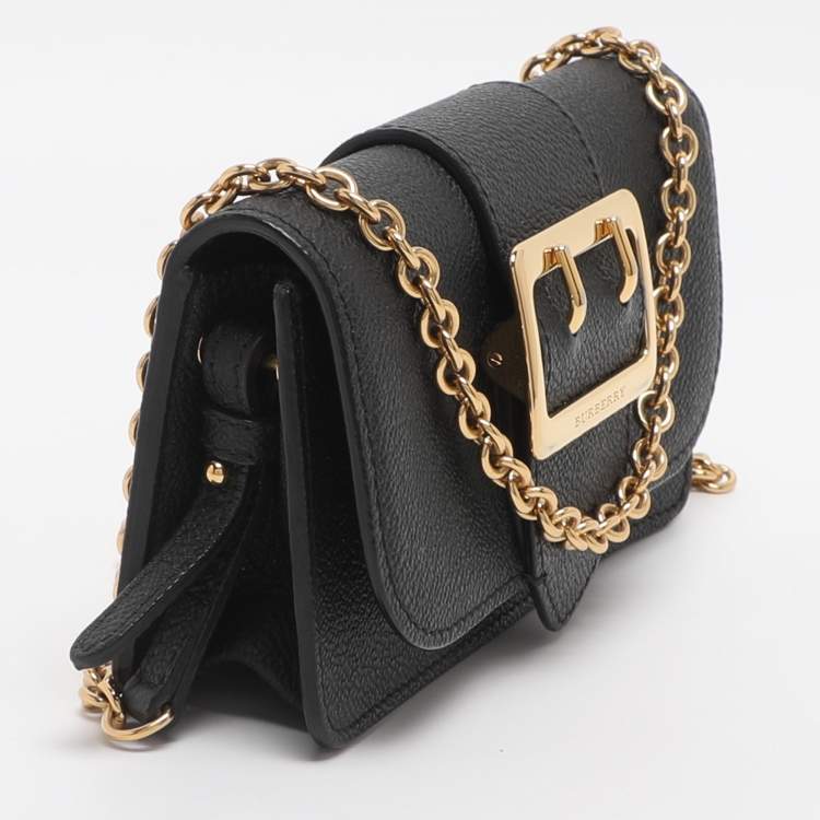 Pre Owned Burberry Medley Black Leather Crossbody Bag