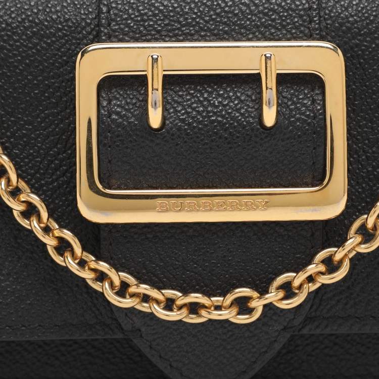 Pre Owned Burberry Medley Black Leather Crossbody Bag