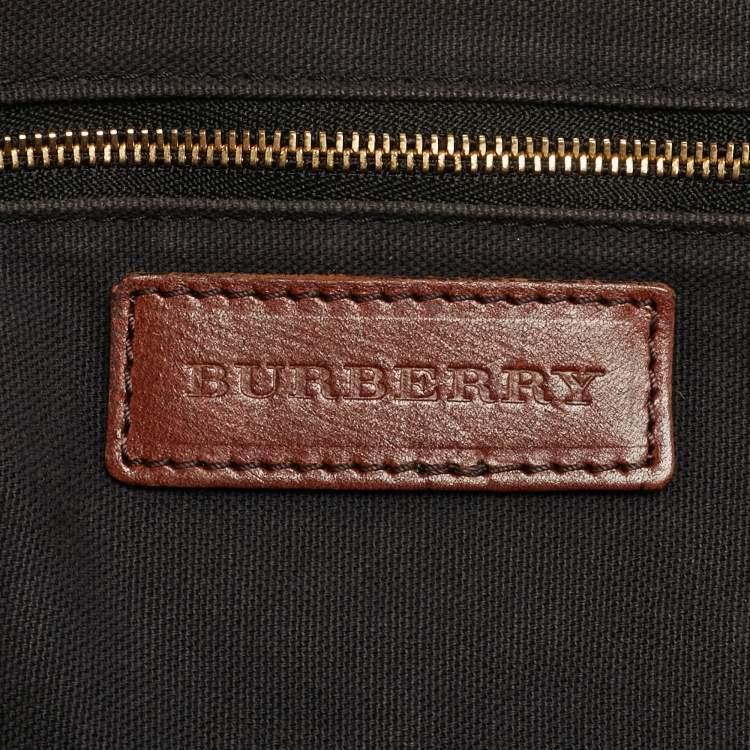 مملوكة مسبقًا Burberry Orchard Brown House Check Fabric and Leather Bowler Bag