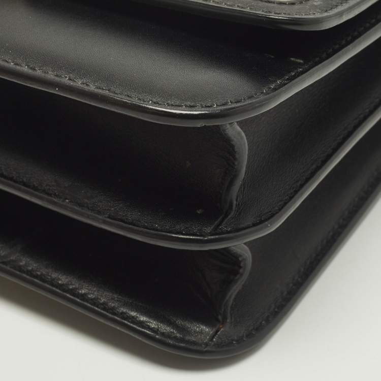 Pre Owned Burberry TB Small Beige/Black Leather Shoulder Bag