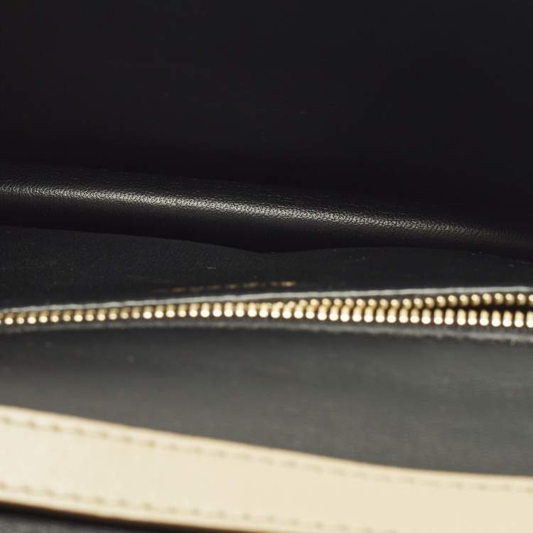 Pre Owned Burberry TB Small Beige/Black Leather Shoulder Bag