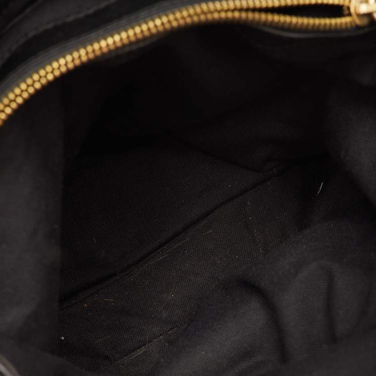 Pre Owned Burberry Bridle Gosford Beige/Black House Check Canvas and Leather Hobo