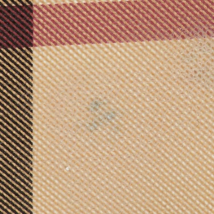 Pre Owned Burberry Eden Beige/White Nova Check PVC and Patent Leather Tote