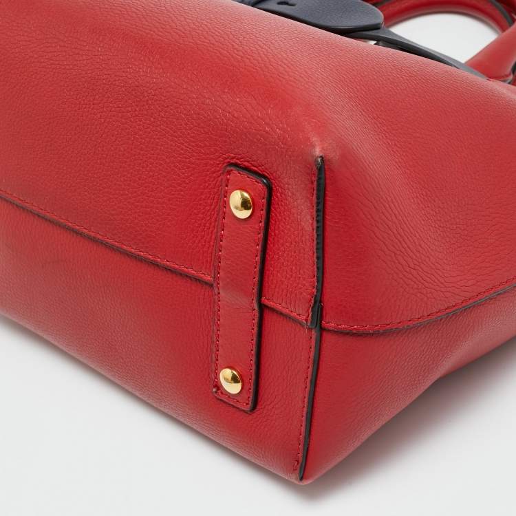 مملوكة مسبقًا Burberry Marais Belt Small Red/Navy Blue Leather Tote