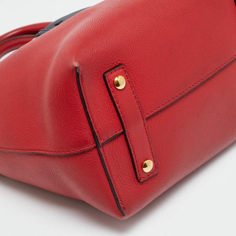 مملوكة مسبقًا Burberry Marais Belt Small Red/Navy Blue Leather Tote