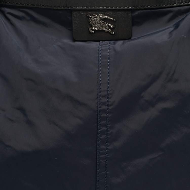 مملوكة مسبقًا Burberry Buckleigh Navy Blue/Black Leather and Nylon Tote