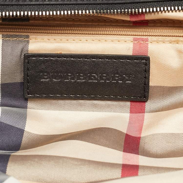 مملوكة مسبقًا Burberry Buckleigh Navy Blue/Black Leather and Nylon Tote