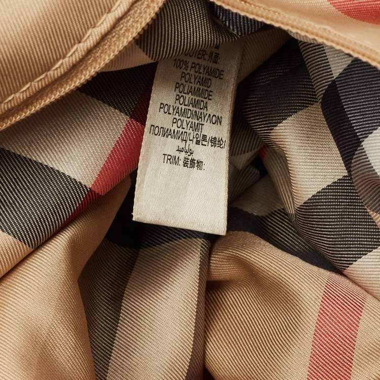 Pre Owned Burberry Buckleigh Navy Blue/Black Leather and Nylon Tote