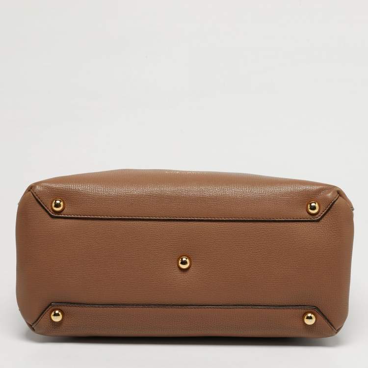 Pre Owned Burberry Banner Medium Beige House Check Canvas and Leather Tote