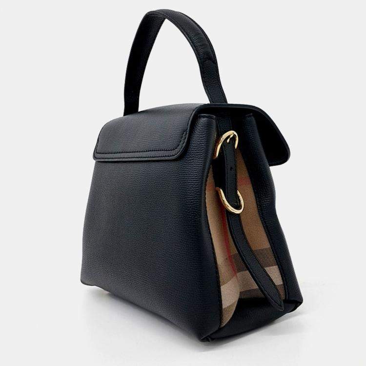 Pre Owned Burberry Black Leather Camberley Small Tote and Shoulder Bag