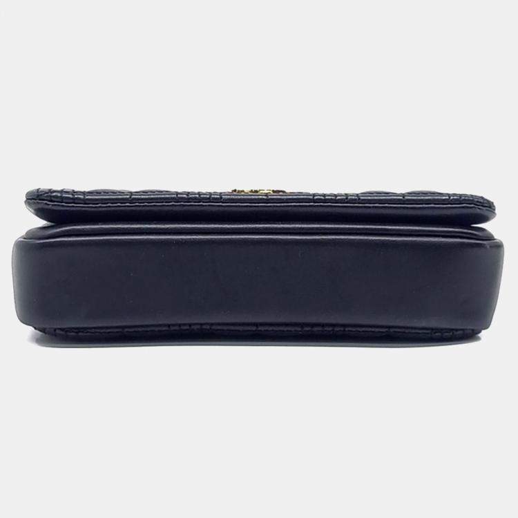 Pre Owned Burberry Black Leather TB Mini Chain Shoulder Bag