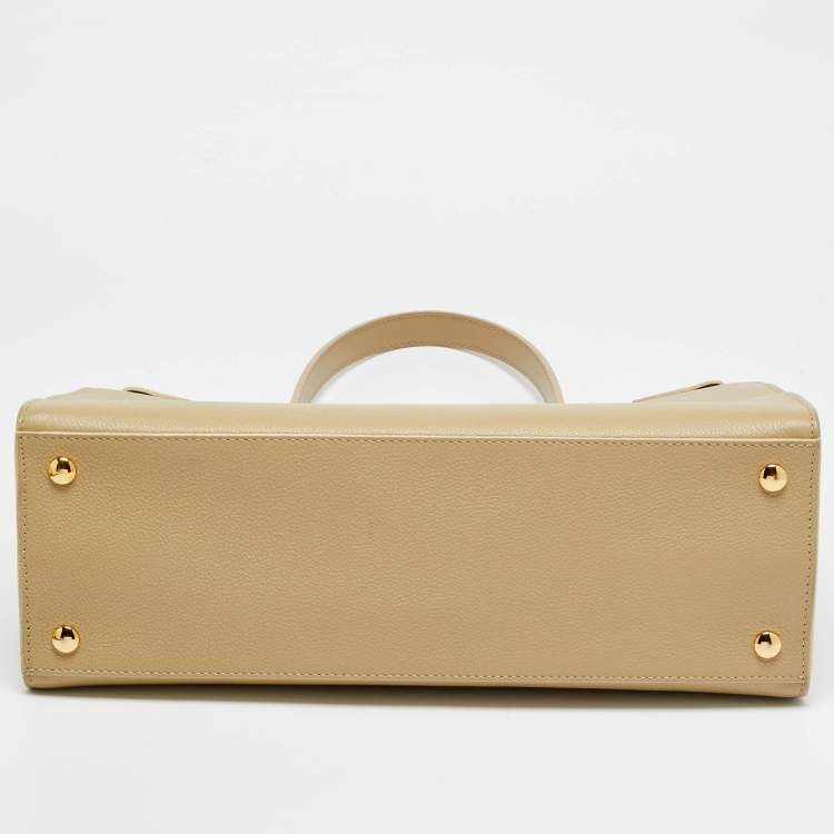 مملوكة مسبقًا Burberry Title Beige Leather Tote