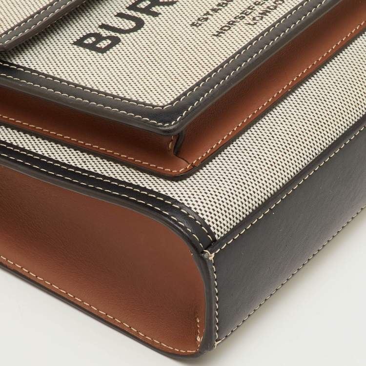 Pre Owned Burberry Pocket Mini Multicolor Canvas and Leather Tote