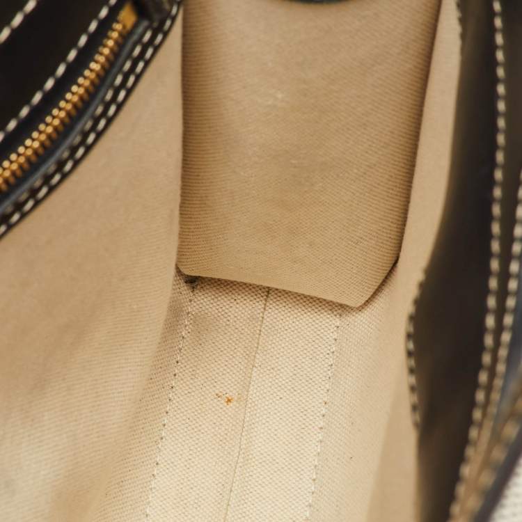 Pre Owned Burberry Pocket Mini Multicolor Canvas and Leather Tote