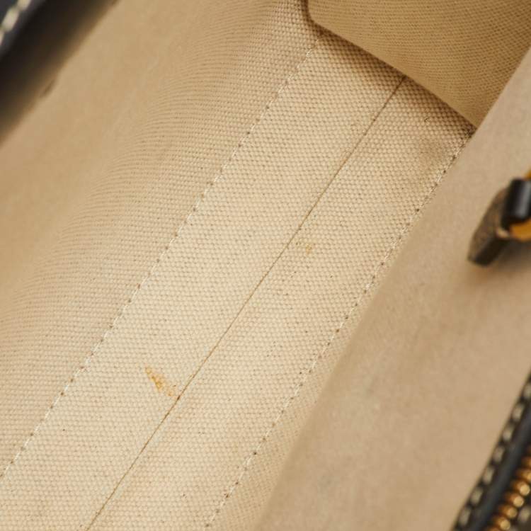 Pre Owned Burberry Pocket Mini Multicolor Canvas and Leather Tote