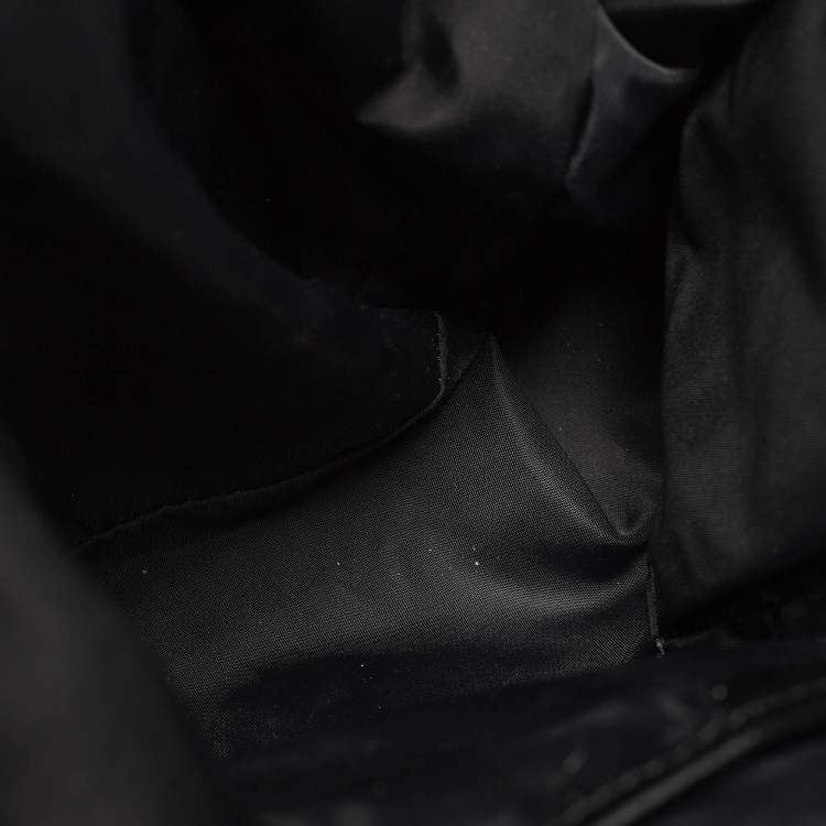 Pre Owned Burberry Black/Grey Beat Check Nylon and Patent Leather Tote