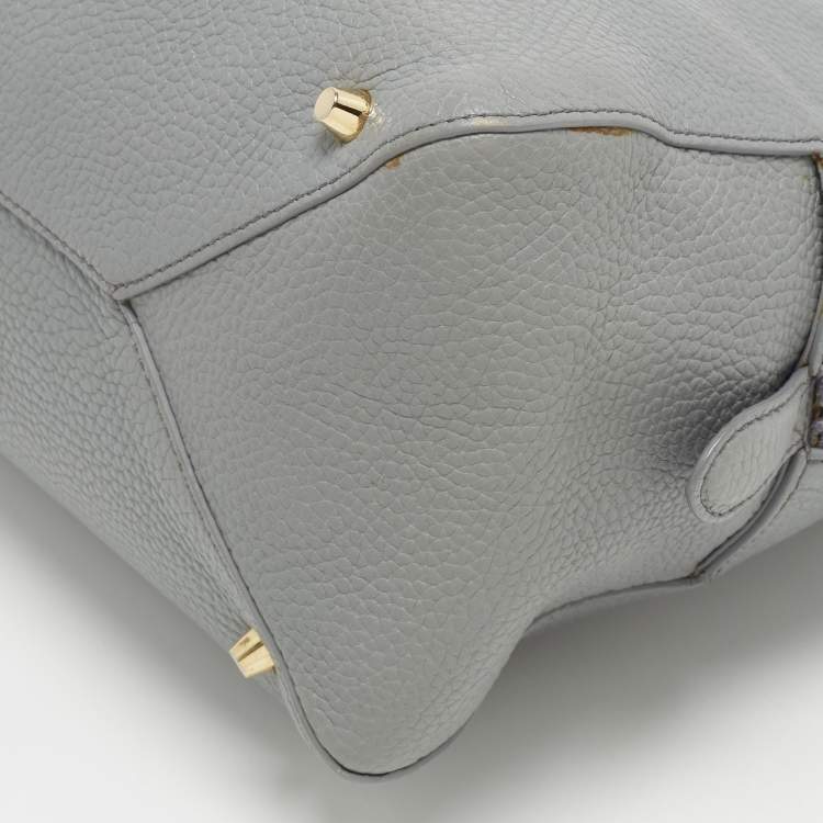 مملوكة مسبقًا Burberry Greenwood Light Blue Leather Satchel