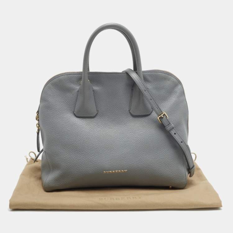 مملوكة مسبقًا Burberry Greenwood Light Blue Leather Satchel