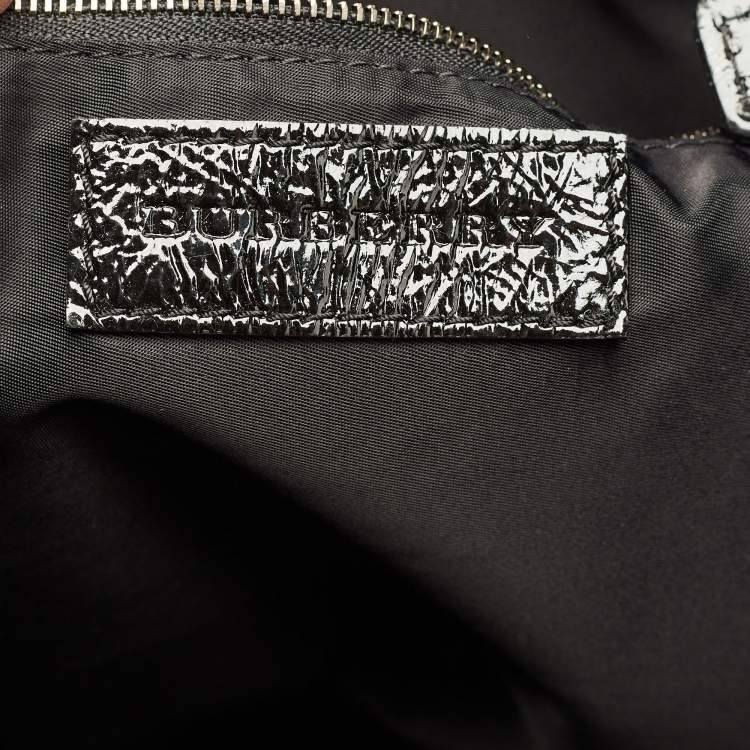 Pre Owned Burberry Victoria Black Beat Check Nylon Tote