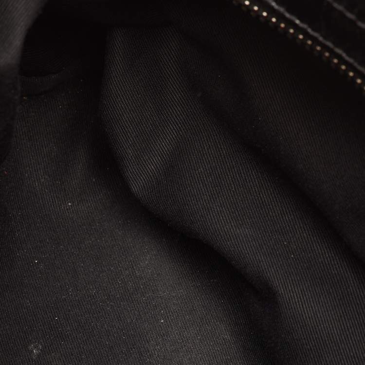 Pre Owned Burberry Lowry Beige/Black Nova Check Patent Leather and Cartridge Pleat PVC Tote