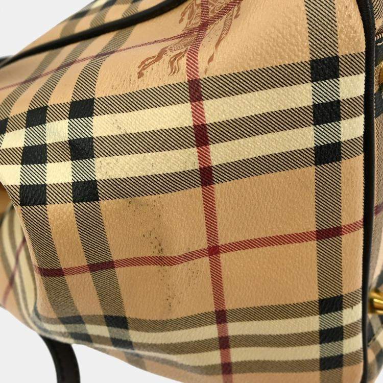 مملوكة مسبقًا Burberry House Check Beige Canvas Shoulder Bag