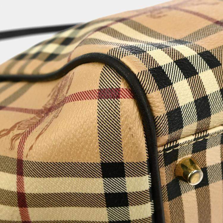 مملوكة مسبقًا Burberry House Check Beige Canvas Shoulder Bag