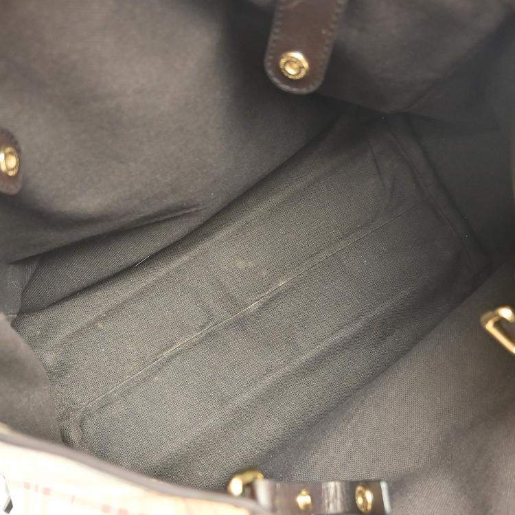 مملوكة مسبقًا Burberry House Check Beige Canvas Shoulder Bag